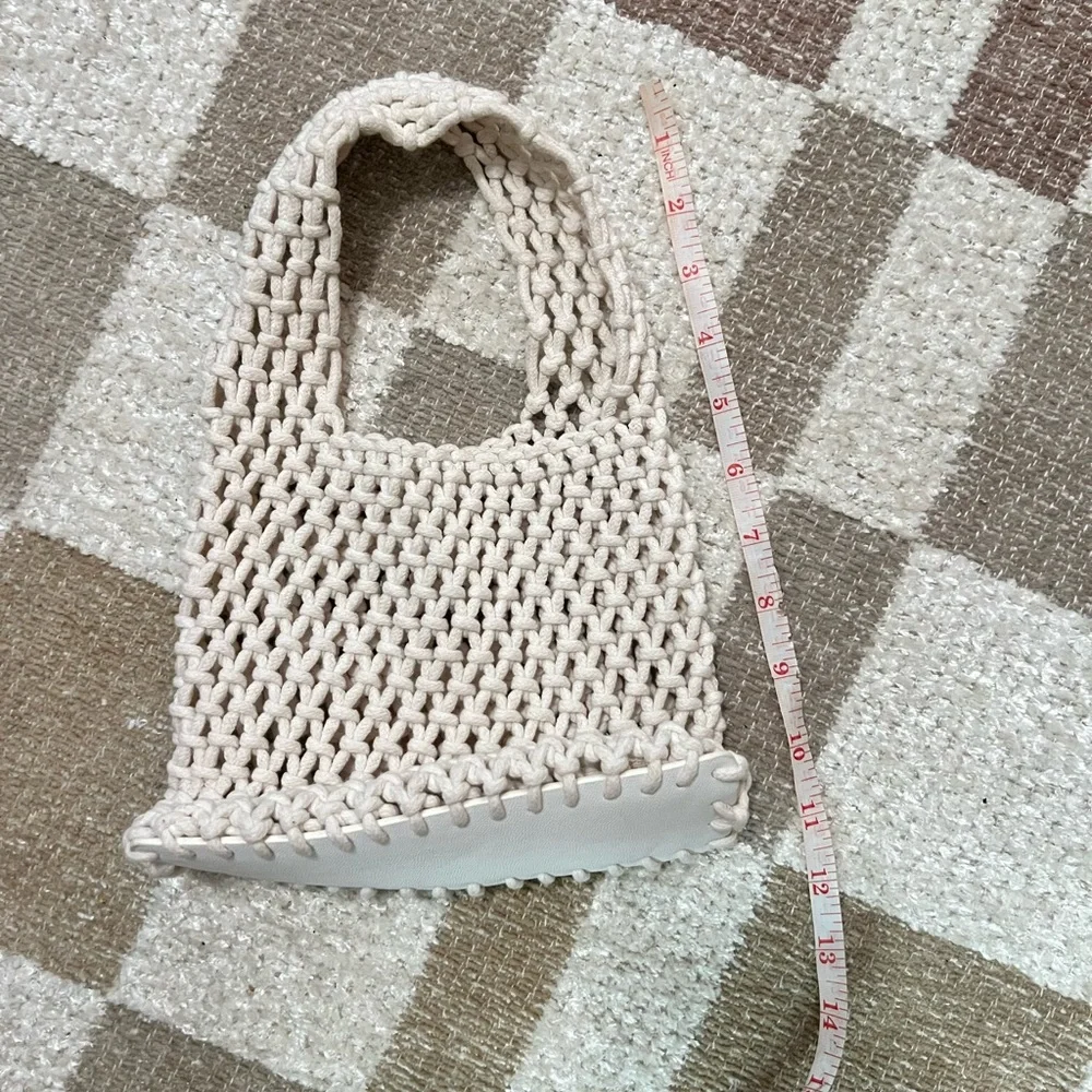 About Face Cream Knit Tote Bag